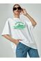 White Oversize Unisex T-shirt - Mount Everest Printed