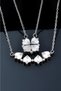 Mother-of-Pearl Stone, Openable, Four-Hearted, Closable Clover Magnet, Tarnish-proof Silver Steel Necklace