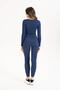 Women's Seamless Knitted Corded Long Sleeve Square Neck Crop Blouse 9010 - 5
