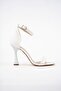Women's 10 cm Classic High Heeled Evening Shoes 6002 White Skin - 4