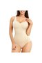 Women's Bottom Snap-Fastened Fastener, Thick Strap Tank Tank top Corset, Nude Color Body Corset - 3