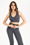 Women's Seamless Knitted Ribbed U-Neck Sports Bustier 9011 - 4