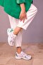 White-Green Women's Sneakers 18285 - 2