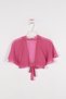 Girl's Fuchsia Chiffon Bolero - 3