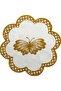 6 Pieces Cross Stitch Butterfly Embroidered Linen Presentation Napkin & Coaster - 3