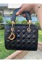 Women's Embroidered Black Small Hand and Shoulder Bag - 2
