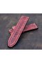 Red 22mm Genuine Leather Watch Band - 2