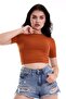 WOMEN'S SHORT SLEEVE CROP T-SHIRT / WOMEN'S SHORT SLEEVE SHORT TSHIRT