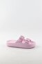 Women's Double Buckle Platform Sole Eva Summer Slippers - Powder - 4