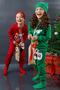 Girl's Boy's Ho Ho Printed Rope Detailed Green Tracksuit with Hoodie and Beret - 5