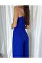 Imported Crepe Fabric Wide Leg Jumpsuit Dress with Straps (COLORFUL) - 3