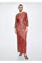 Textured Floral Long Dress - 2