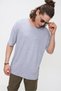Men's Gray Premium Crew Neck Textured Oversize Sports Cut T-shirt 21s105 - 2
