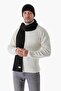Men's Hair Braid Scarf Beanie Set Black 23w501 - 2