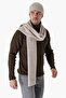 Men's Hair Braid Scarf Beanie Set Beige 23w501