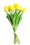 Artificial 8 Wet Tulip Bouquet Real Texture Yellow