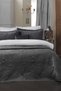 Clara Dark Gray Double Bed Cover Set - 4
