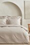 Uniq 100% Cotton Satin Single Duvet Cover Set Stone - 3