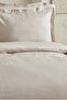 Uniq 100% Cotton Satin Single Duvet Cover Set Stone - 7