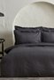 Uniq 100% Cotton Satin Single Duvet Cover Set Anthracite - 2