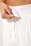 Women's White Velcro Closure Loose Linen Trousers BV00074 - 8