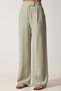 Women's Green Velcro Closure Loose Linen Trousers BV00074 - 5