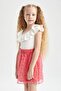Girl's Carmen Collar Short Sleeve T-Shirt - 5