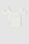 Girl's Carmen Collar Short Sleeve T-Shirt - 8