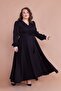 Black Double Breasted Collar Long Sleeve Buttoned Cuffed Long Length Belted Plus Size Dress - 6