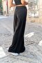 Women's Black Linen Elastic Waist Loose Trousers GK-BST2933 - 2