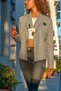 Women's Gray Leather Buckle Casual Cardigan GK-BST2975