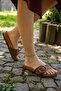 Women's Comfortable Sole Buckle Tan Slippers
