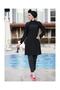 Ruffle Design Lycra Full Covered Hijab Swimsuit Ruffle 4104 Black - 2