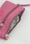 Crinkle/Clinker Water Repellent Fabric 2 Zippers Wrist Strap Mobile Phone Handbag Wallet Rose Pink 1115 - 4