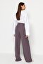 Antrasit Wide Leg/Geniş Paça Dokuma Kumaş Pantolon TWOAW22PL0139 - 13