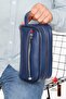 Men's Vegan Leather Waterproof Shaving Bag Cosmetic Handbag (13X23Cm) - 2