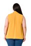 Plus Size Double Layer Sleeveless Mustard Shirt with Pleat Detail on the Front - 3
