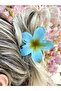 Lotus flower shiny acrylic women's clothespin buckle - 2