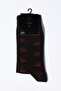 Men's Black-Claret Red Patterned Sock Socks