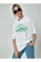 White Oversize Unisex T-shirt - Mount Everest Printed - 3