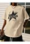 Stars Printed Oversize Men's T-Shirt Casual Boyfirend - 3