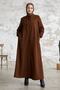 Levina Hidden Placket Abaya - Tan - 4