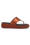 Capone Flat Heeled Flip Flops Comfort Satin Fashion Copper Women's Slippers - 6