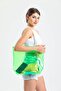 Women's Green Transparent Beach Bag - 2