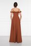 Cinnamon Ruffle Collar Detail Adjustable Straps Woven Fabric Maxi Flared Evening Dress - 5
