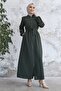 Milena Biye Detail Belted Abaya - Khaki
