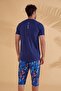 Navy Blue Men's Swimming T-Shirt T2343 - 5
