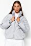 Gri Oversize Kalıp Su İtici Şişme Kapitone Mont TWOAW24MO00146 - 6