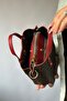 New Product 3 Compartment Women's Shoulder Bag 2193 Red - 4