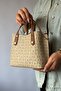New Product 3-Compartment Women's Shoulder Bag 2193 Sand Tan Combination - 4